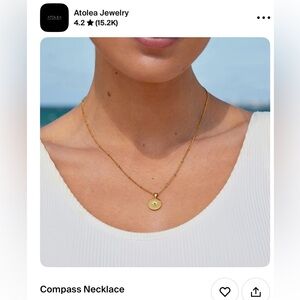 Atolea Gold Compass Pendant Necklace